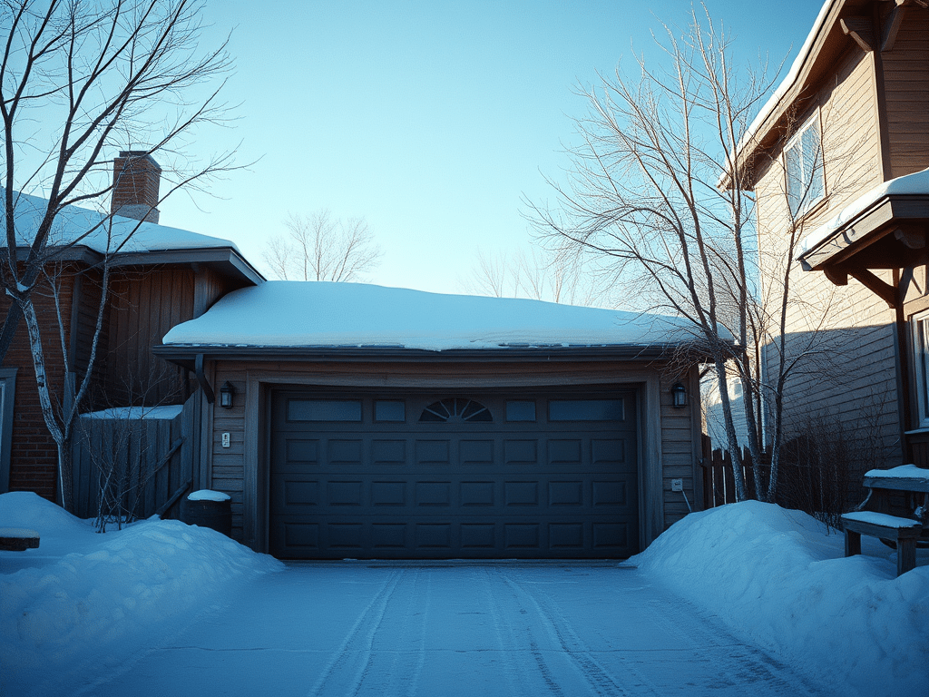 Comparison of a fully enclosed garage and an open-air carport. Carport and garage built on a modern Utah home